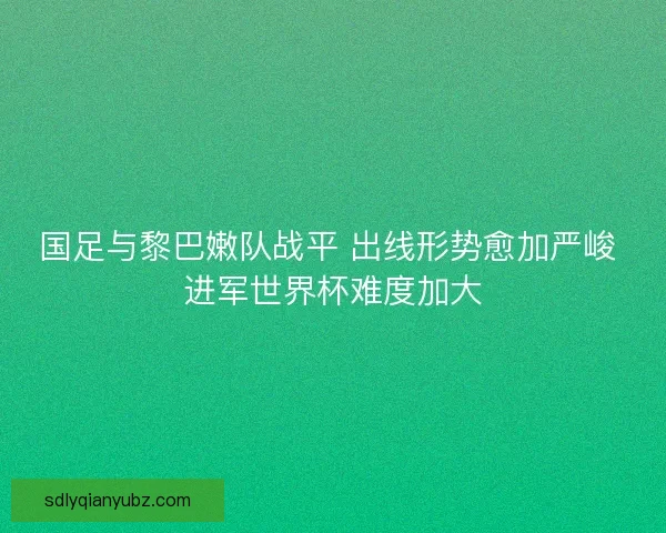 国足与黎巴嫩队战平 出线形势愈加严峻 进军世界杯难度加大